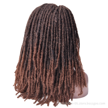 Manufacturer Supplier Synthetic Hair Wigs for Women Dreadlocks Braiding Hair Wig Faux Locs Crochet Braided Lace Frontal Wig